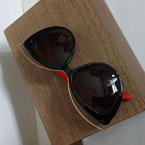 Chic Black and Red Cat-Eye Sunglasses